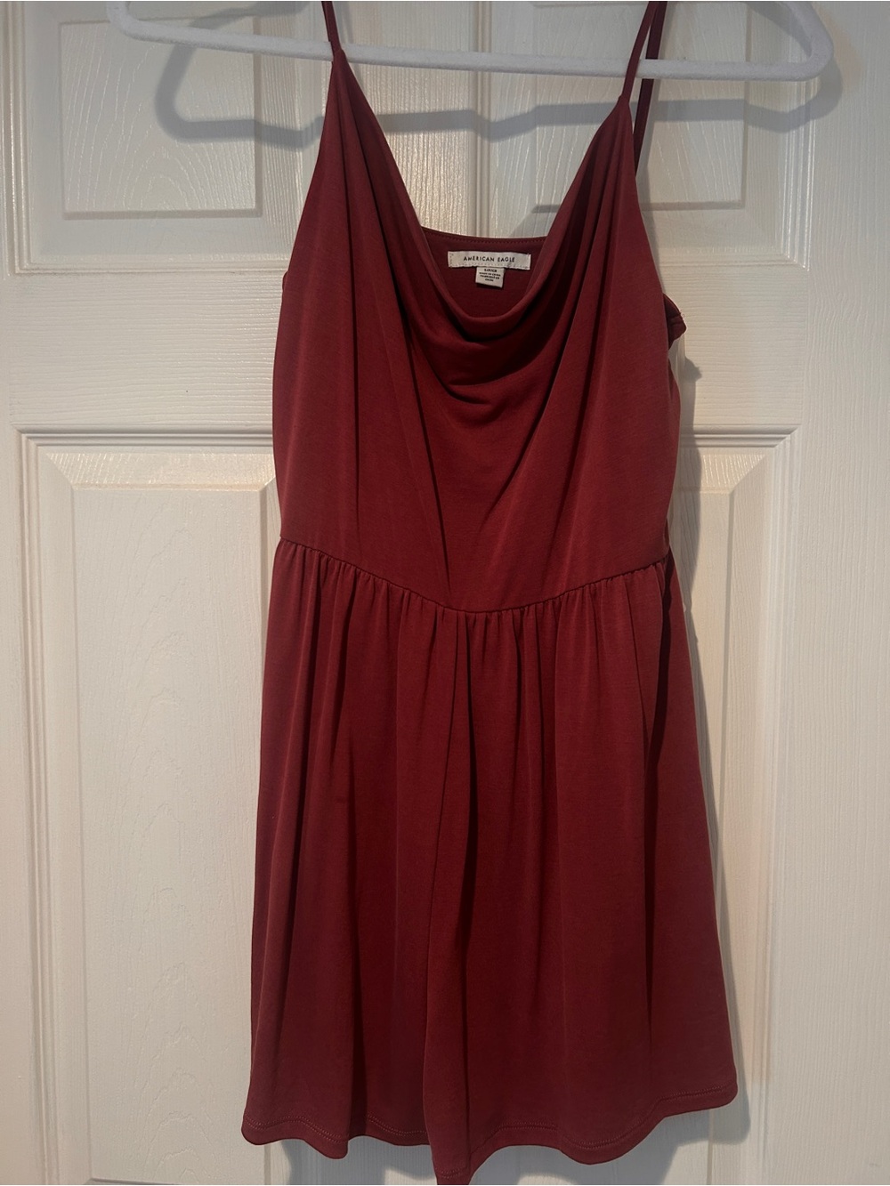 American Eagle Outfitters Burgundy Cowl Neck Romper